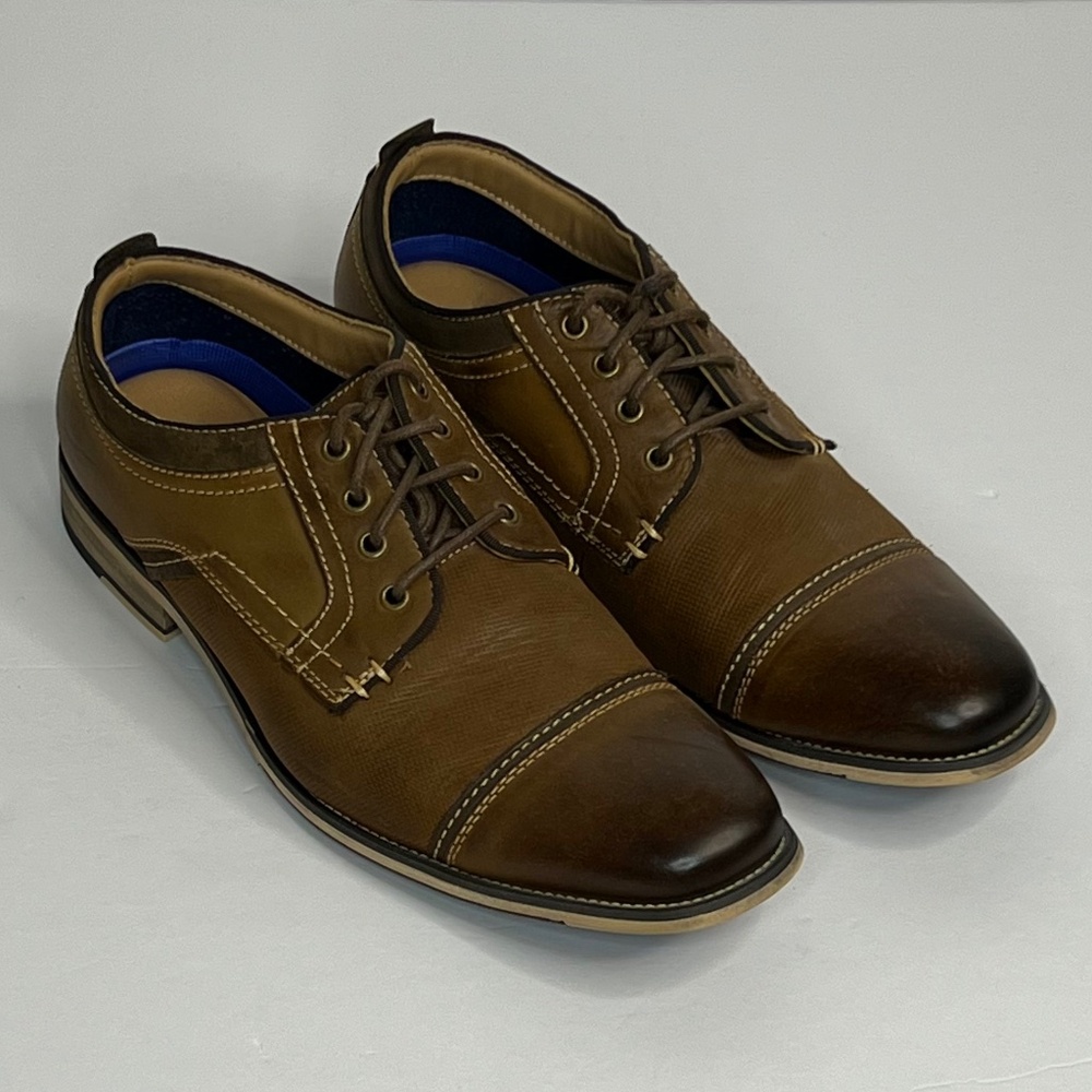 Men’s Steve Madden P-Kolton Leather Cap Toe Oxfords Size 10M US